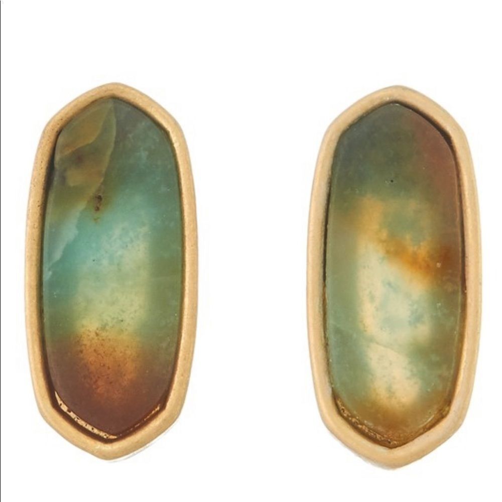 Semi-precious Stone Stud Earrings Amazonite Post